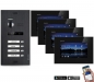 Preview: BALTER EVO 2-Draht BUS WIFI Komplettsystem, Türstation für ein Vierfamilienhaus mit 4 Monitoren - Farbe Schwarz