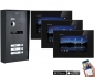 Preview: BALTER EVO 2-Draht BUS Komplettsystem mit Wifi , Aufputz Türstation für ein 3-Familienhaus mit 3 Monitoren - Farbe Schwarz