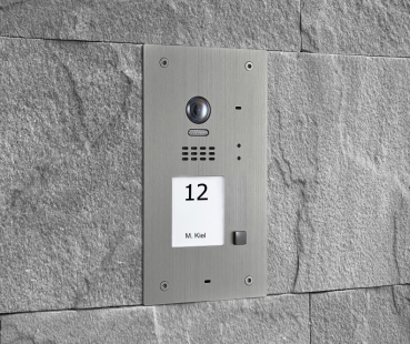 BALTER EVIDA Silber RFID Edelstahl-Türstation für 1 -Familienhaus, 2-Draht BUS Technologie