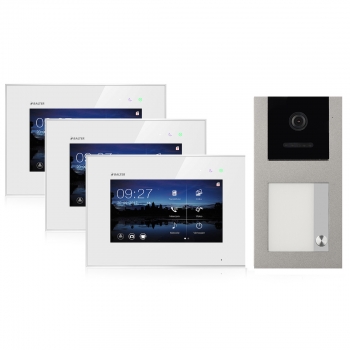 BALTER EVO Aufputz Video Türsprechanlage 2-Draht BUS für 1-Familienhaus  3 x 7" Touchscreen Monitor und Hauptstromverteiler_1