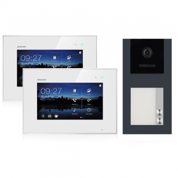 BALTER EVO Aufputz Video Türsprechanlage 2-Draht BUS für 2-Familienhaus  2 x 7" Touchscreen Monitor und Hauptstromverteiler_2