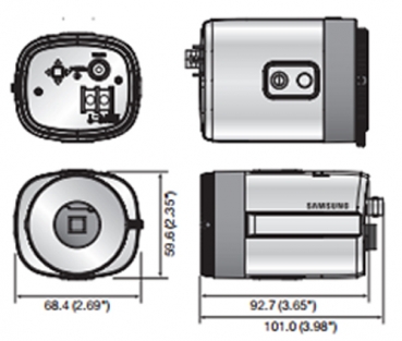 SAMSUNG Box Kamera,Tag/Nacht,1000TVL,DC-Iris, BLC, Coaxitron,230VAC