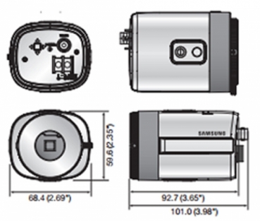 SAMSUNG Box Kamera,Tag/Nacht,1000TVL,DC-Iris BLC,Coaxitron,12VDC/24VAC