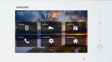 Video Türsprechanlage mit Smartphone App für 1 Familienhaus mit Bewegungsmelder, 1x Monitor, Balter ERA WLAN