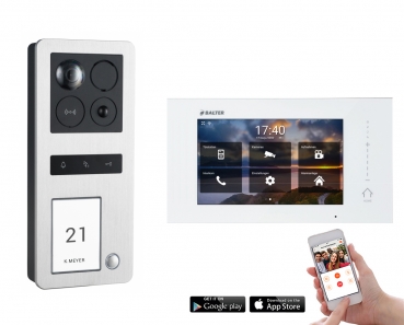 Balter ERA Video Türsprechanlage Aufputz für 1 Familienhaus  1x Monitor mit Smartphone App, Bewegungsmelder
