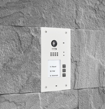BALTER EVIDA White RFID Edelstahl-Außenstation für 3 -Familienhaus, 2-Draht BUS Technologie