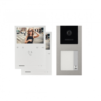 AUFPUTZ Video Türsprechanlage BALTER EVO QUICK mit 2x 4,3 Zoll Monitor 2-Draht BUS, Türstation mit 120° für 1 Familienhaus