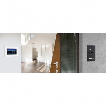 Video Haussprechanlage BALTER EVO Schwarz 2-Draht BUS Komplettsystem für 1-Familienhaus,  3x Monitore
