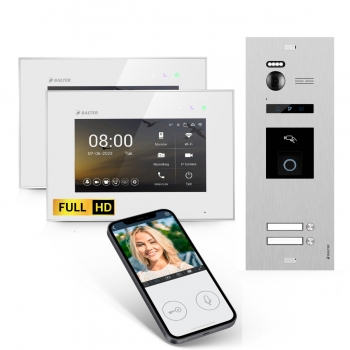HD WIFI Video Türsprechanlage mit Fingerprint & RFID BALTER EVO für 2-Familienhaus