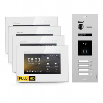 HD Video Türsprechanlage mit RFID & Fingerprint BALTER EVO für 4-Familienhaus