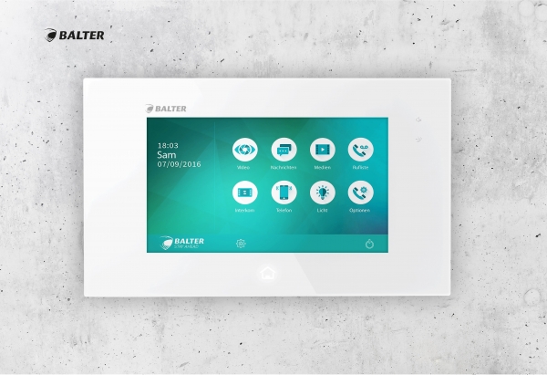 BALTER JUNO 2-Draht BUS 7" Touchscreen-Bildschirm mit hochwertiger Plexiglasoberfläche