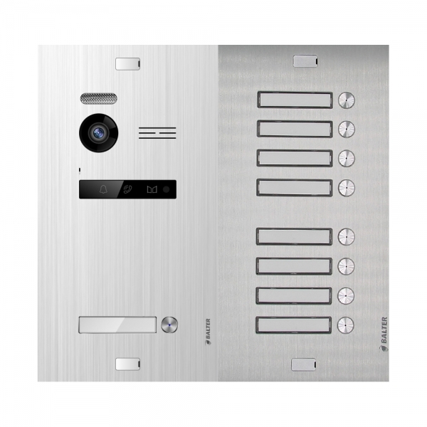 Video Türsprechanlage BALTER EVO QUICK für 9 Familienhaus mit 9x 4,3 Zoll Monitor 2-Draht BUS Türstation mit 150° Weitwinkel-Kamera