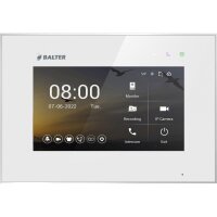 BALTER EVO HD 7 " Videostation, Kapazitive Touchscreen-Technologie, IP über 2-Draht BUS, Plexiglas, Interkom, microSD-Slot, Weiß