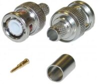 BNC-Crimpstecker für RG59 Videokabel mit Gold-Pin