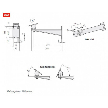 VIDEOTEC Wandarm mit Kugelgelenk