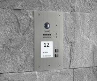 BALTER EVIDA Silber RFID Edelstahl -Türstation für 2 -Familienhaus, 2-Draht BUS