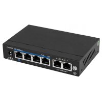 4x PoE Netzwerk Switch, 2x Uplink-Ports, 60W, CCTV-Modus, Metallgehäuse