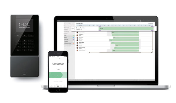 Zeiterfassungssystem mit WLAN, RFID-Sensor