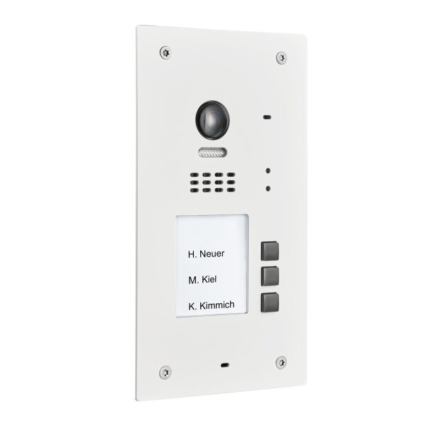 BALTER EVIDA White RFID Edelstahl-Außenstation für 3 -Familienhaus, 2-Draht BUS Technologie