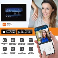 WLAN Videostation in schwarz 2-Draht BUS 7 Zoll Monitor Zusatzmonitor für BALTER EVO Video-Türsprechanlage