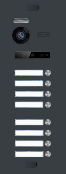 BALTER "EVO-8FAM-AG"  Unterputz-Türstation für 8 Teilnehmer in Anthrazitgrau, 2-Draht BUS Technologie (Video / Audio / Strom), 150° Weitwinkelkamera, 960H Tag/Nachtkamera, Nachtsicht durch eingebaute Weißlich -LEDs, Automatische Tag/Nacht-Umschaltung, Fre
